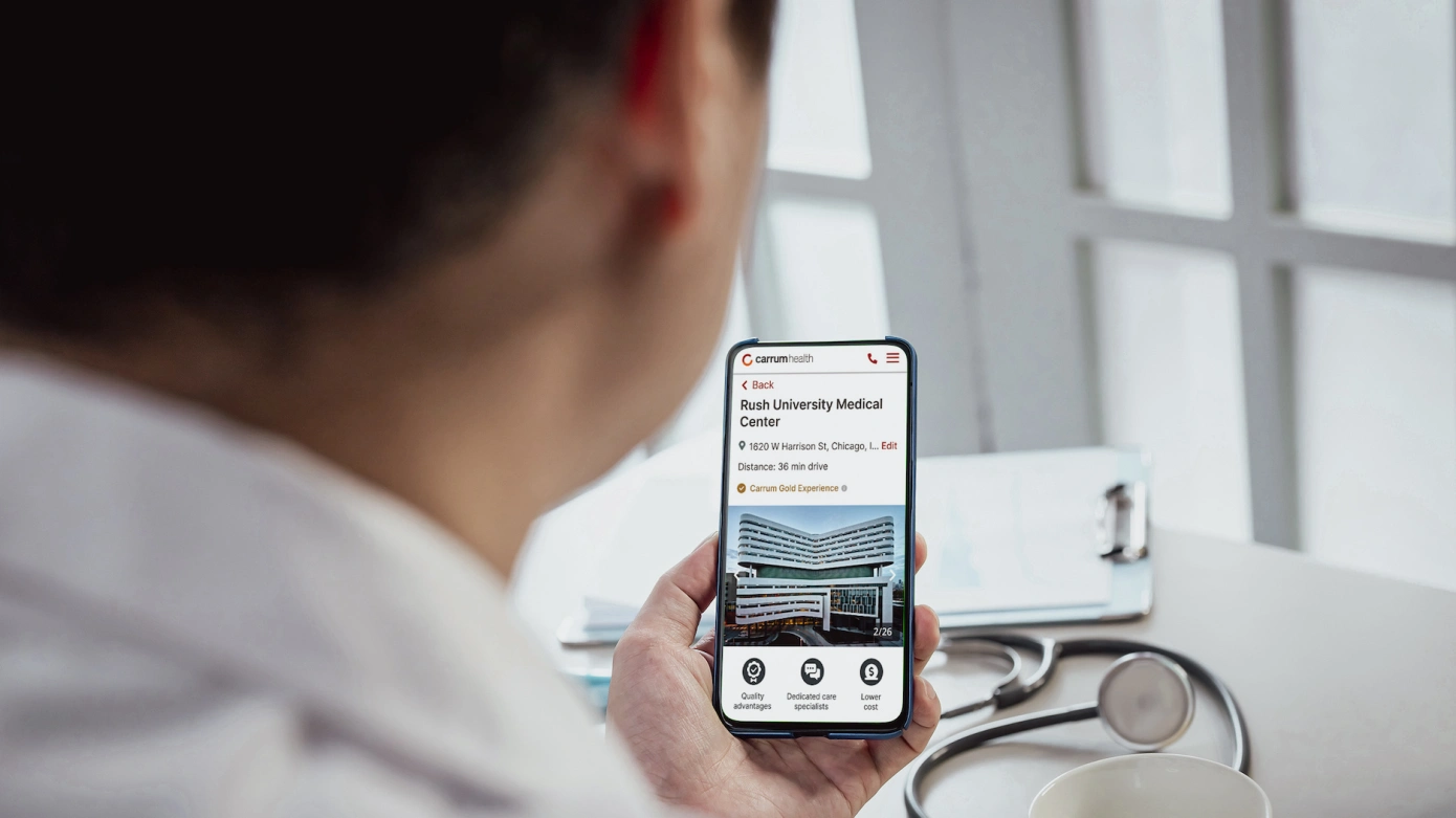 Person using Carrum app
