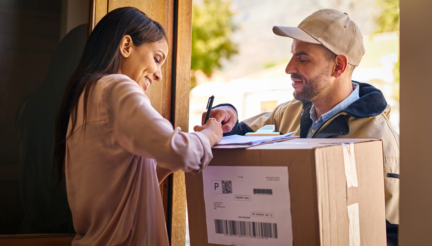 public sector worker delivering mail