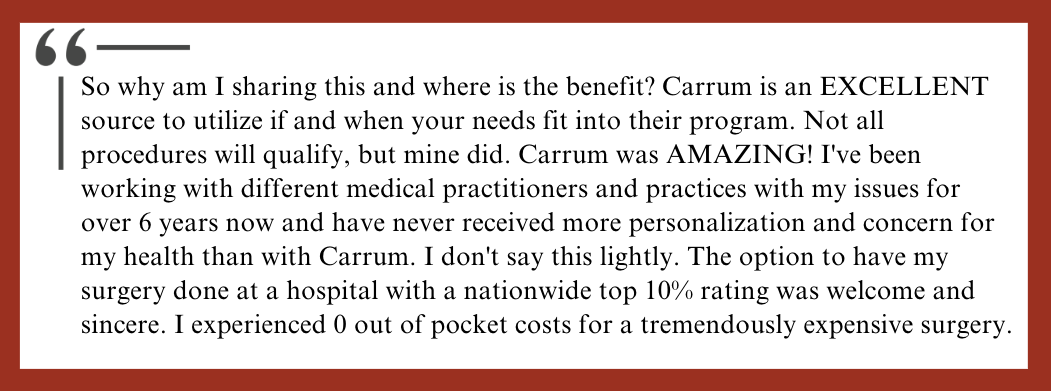 David's patient experience with Carrum Health and why he wants colleagues to know about it