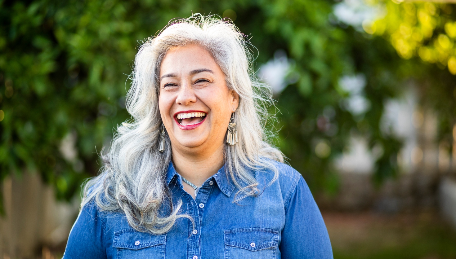 woman laughing